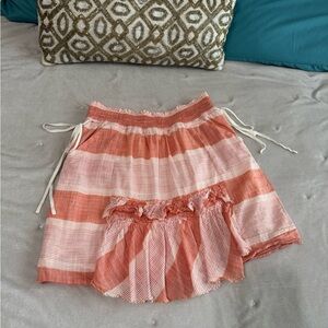 Banana Republic Striped Peach and White Skirt